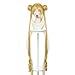 Probeauty Long Wave Anime Cosplay Wig with Buns for Sailor Moon Tsukino Usagi