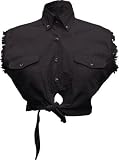 Ladies Black Sleeveless Tie-up Shirt 100% Cotton twill