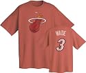 Dwyane Wade Majestic Soft Ink Player Name and Number Miami Heat T-Shirt