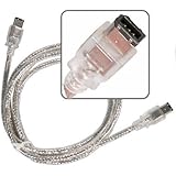 6 foot 6 pin Male to 6 pin Male silver Firewire Cable for IEEE 1394 devices