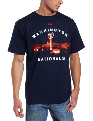 MLB Men's Washington Nationals Big City Dreams Short Sleeve Basic Tee (Athletic Navy, X-Large)