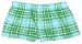  : Blueberry Green Blue Check Sparkle Cotton Girl Boxers Mini Itty Bitty Shorts 1" Inseam, Covered elastic waist, 100% cotton, available in 5 adult sizes