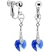 Austrian Crystal Heart September Birthstone Clip Earrings