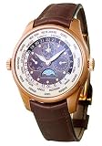 Girard Perregaux Worldtimer - WW.TC 18K Rose Gold Black and White Dial on Brown Leather Strap Perpetual Calendar Men's Watch 90280-52-231-BACA