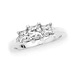 3 Diamond Princess Cut Anniversary Band 1/4 ct. in 14K White Gold
