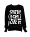 FashionMark Women's Normal People Scare Me Print Fleece Sweatshirt Hoodie Top - 7 Colors - Size 6-12