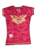 Jade - Girls Short Sleeved Tee, Black Cherry, Gold