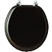 MAYFAIR 9601CP 888 Toilet Seat with Chrome Hinges, ROUND, Walnut Veneer