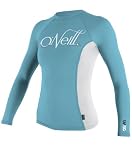 O'Neill Women's Skins Long Sleeve Crew (Aruba/White)