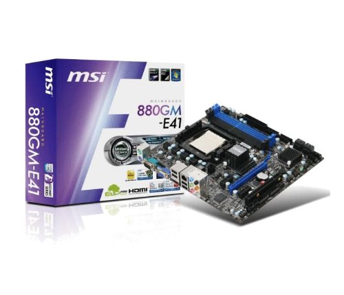 MSI Socket AM3/AMD 880G/DDR3/A&V&GbE/MATX Motherboard 880GM-E41