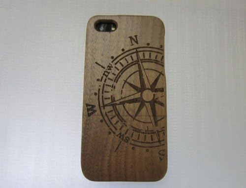 Richton 100% Natural wood/bamboo following cases For iPhone 5/5S(Black walnut compass design)
