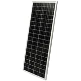 Waterproof 100W Long AKT Solar Panel with 5m of solar cables and MC4 connectors - for a 12V system e.g. in a Caravan, Boat or Outhouse