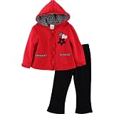 Young Hearts "Houndstooth Hearts" Red Zipper Hoodie & Pants Set 2T-4T