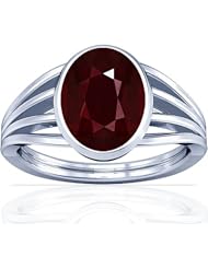 14K White Gold Oval Cut Ruby Womens Astrological Ring (GIA Certificate)