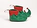 Elf Shoes Red Green #111 - Halco Trimmed with Pom Poms Vinyl Bottoms Costume Santa's Helper One Size Troll Elves