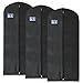 Hangerworld 3 Black 54inch Breathable Suit Coat Garment Clothes Carry Cover Storage Protector Bags