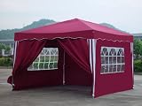Falt Pavillon 3 x 3 m in rot mit 4 Seitenteilen