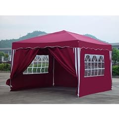 Falt Pavillon 3 x 3 m in rot mit 4 Seitenteilen