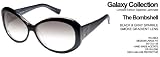 Tres Noir Bombshell Sunglasses Black with Gray Sparkle Galaxy