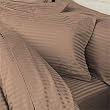 Egyptian Bedding 1500 Thread Count Egyptian Cotton Duvet Set and 2 Shams, California King, Taupe Stripe