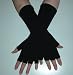 Long Magic fingerless Gloves - Black - One Size
