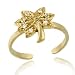 18k Gold over Silver Designer-Inspired CZ Palm Tree Toe Ring