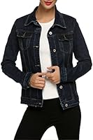 ANGVNS Women Casual Turndown Collar Denim Classic Trucker Jacket