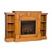 SEI Sussex Braid Plantation Oak Electric Fireplace with Bookcases