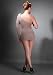 SAFFRON Ruffle Knit One Shoulder Dress Taupe image 2