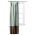 Home Faux-Silk Pieced Colorblock Window Panel - Rocky River/ Brown