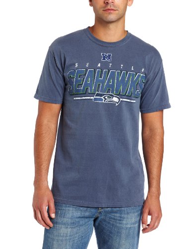 NFL Men's Seattle Seahawks Vintage Roster II Short Sleeve Pigment Dye Tee (Pigment Denim, X-Large)
