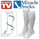 Miracle Socks - As Seen On TV - Anti-Fatigue Compression Stocking - White Miracle Socks - As Seen On TV - Anti-Fatigue Compression Stocking - White