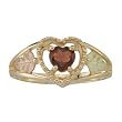 10k Gold Heart Shaped Garnet Ring