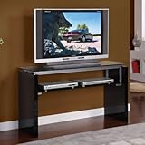 50 Gloss Black Open Console TV Stand