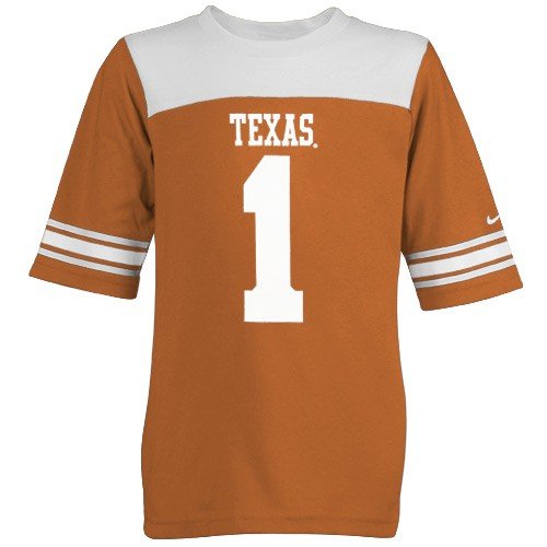Nike Texas Longhorns #1 Youth Girls Burnt Orange Replica Jersey T-shirt