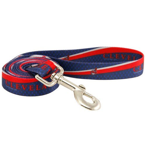 Cleveland Indians 6' Navy Blue-Red Dog Leash (Large)