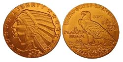 1929 $5 Indian Head Half Eagle Gold Replica Coin