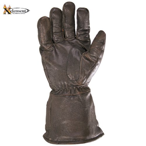 Xelement Driving Retro Mens Brown Leather Gauntlet Motorcycle Gloves