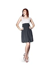 Polyester/Spandex Bubble Dress Empire   Waistline Two-Toned Scoop Neck Sleeveless Pleated  Dress