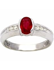 14K White Gold Ruby and Diamond Ring -- LIFETIME WARRANTY