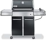 Weber Genesis E310G 60 Freestanding Gas Grill with 637 sq. in. Cooking Area, 3 Stainless Steel Burners, Cast-Iron Cooking Grates, Porcelain Flavorizer Bars, Warming Rack and Electronic Crossover Ignition