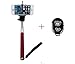 AFUNTA Extendable Camera Self Selfie Portrait Shooting Pole Adjustable Handheld Stick Monopod Pod with 1/4 inch Screw Hole Adjustable Smartphone Adapter Monopod Mount Phone Holder for iPhone 4 / 4S / 5 / 5s / 5c, HTC One LG Sony, Samsung Galaxy S5 S4 S3, Nexus Mobile Cell Phone - RosePink + Bluetooth Remote Camera Wireless Shutter - Black
