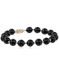 Gemstone Round Bead and Clasp Bracelet, 7.5"
