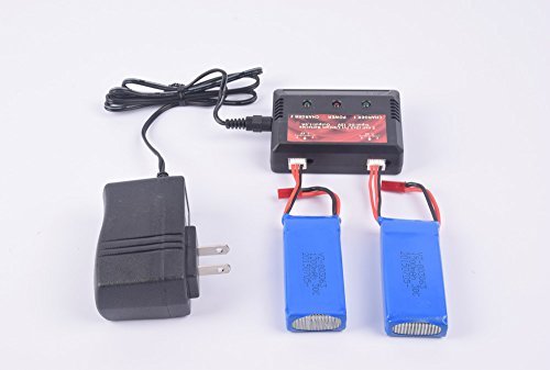 Youcute 2pcs 7.4v 1200mah battery and 1to2 charger for …
