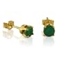 4mm Round Emerald Stud Earrings in 14K Yellow Gold .50cttw