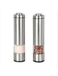 Buy Kalorik PPG26914 Brushed-Stainless-Steel Battery-Operated Salt-and-Pepper Grinder...