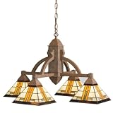 Kichler Lighting 66007 4-Light Tarlton Art Glass Downlight Chandelier, Patina Bronze