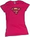 Supergirl -- Pinky Shield Crop Sleeve Fitted Juniors T-Shirt