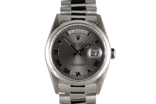 Rolex Mens Platinum President Silver Dial