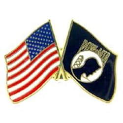 POW MIA & American Flag Pin 1"